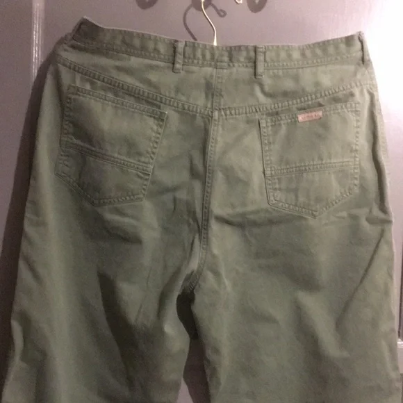 RL Vintage CARGO RALPH LAUREN WIDE LEG Army Green PANTS Raw Hem Size 12 - Picture 8 of 14